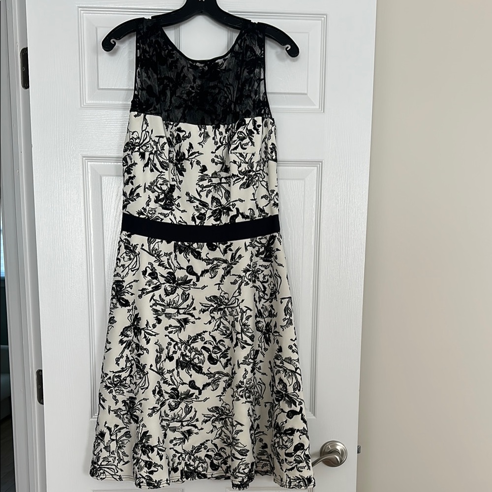 Tadashi Shoji Black and White Dress, Size L